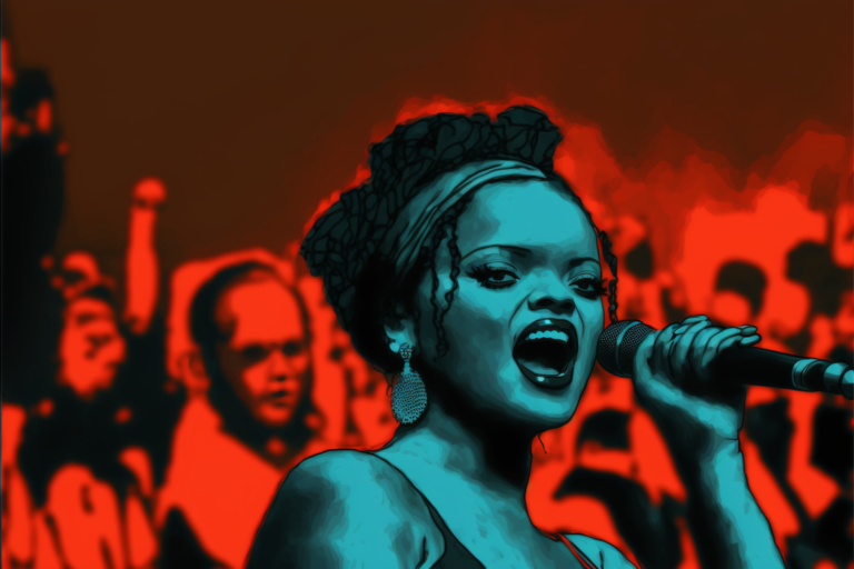 raysadge_Rihanna_singing_on_stage_hell_in_background_cinematic_948d6af5-742c-4c3e-b6e2-e2c25910b292